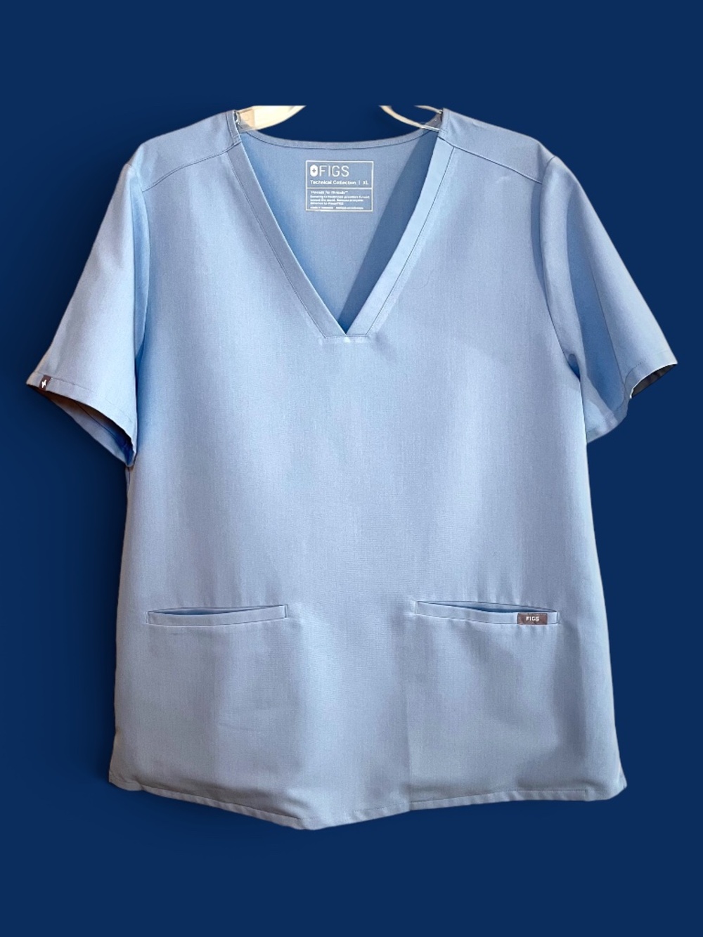 Figs Dusty Blue (#3130) Three Pocket Casma Scrub Top Size XL